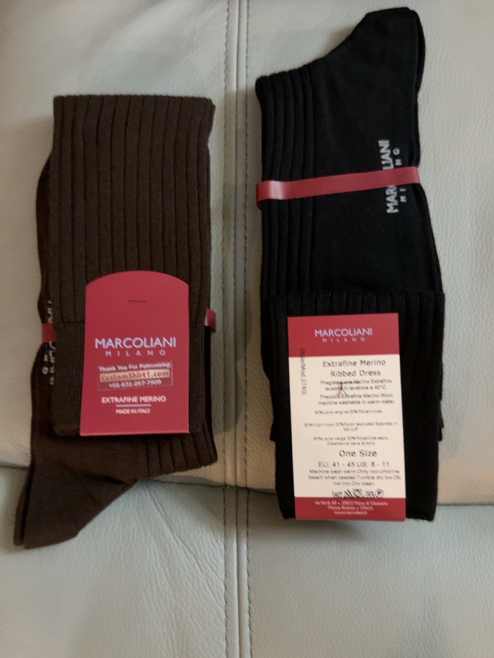 Marcoliani Milano Extrafine Merino Ribbed Dress Socks 2 Pair NWT Italy US 8-11